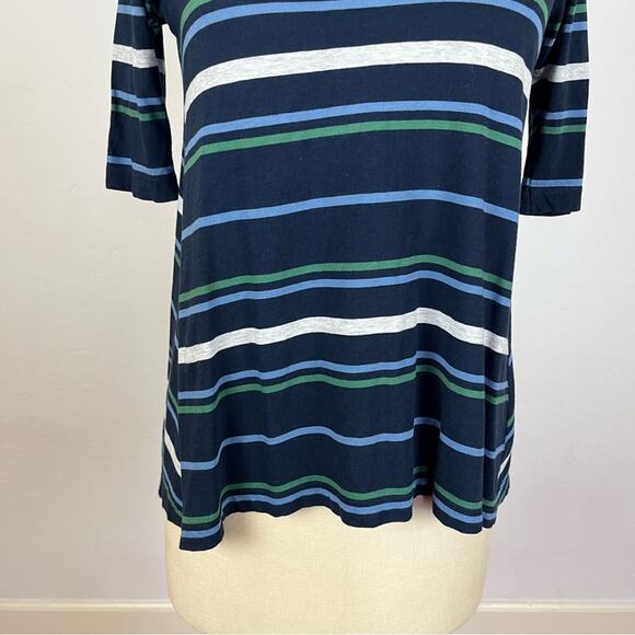 Demylee Blue Stripe Half Sleeve Top - Picture 4 of 8